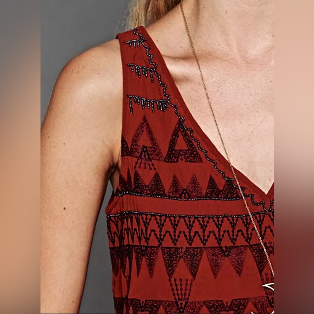 NWT Free People Beaded Boho Mini Shift Dress - Picture 3 of 14